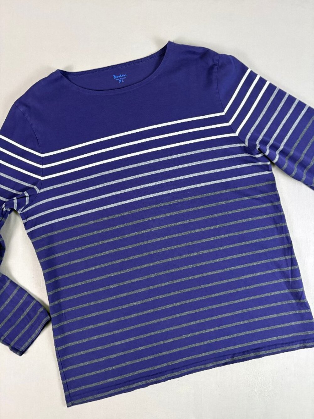 Boden Blue Gradient Stripe Long Sleeve Top XL Style ML290